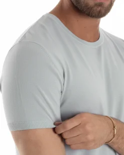 T-shirt uomo girocollo filo maglia sottogiacca casual ghiaccio GIOSAL-TS3202A