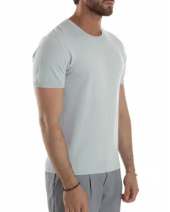 T-shirt uomo girocollo filo maglia sottogiacca casual ghiaccio GIOSAL-TS3202A