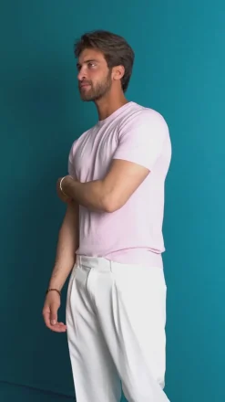 T-shirt uomo girocollo filo maglia sottogiacca casual bordeaux GIOSAL-TS3200A