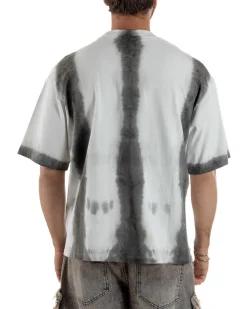 T-shirt uomo girocollo oversize fantasia tie-dye bianco GIOSAL-TS3262A