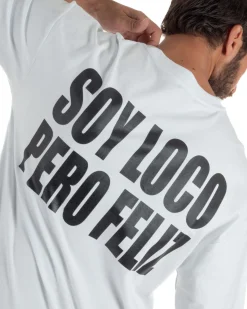 T-shirt uomo girocollo oversize streetwear stampa bianco GIOSAL-TS3296A
