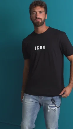 T-shirt Uomo Girocollo Regular Fit Stampa Basic Bianco ICON ICUF2W6T002
