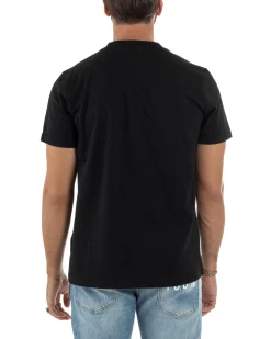 T-shirt Uomo Girocollo Stampa Basic Regular Fit Nero ICON ICUF2W6T001