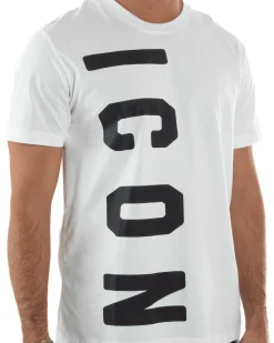 T-shirt Uomo Girocollo Stampa Basic Bianco ICON ICUF2W6T004