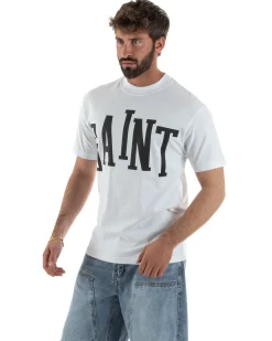 T-shirt uomo girocollo stampa saint basic bianco GIOSAL-TS3266A
