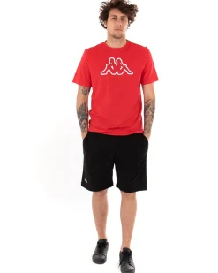 T-shirt Uomo Kappa  MM Logo Cromen Tinta Unita Rossa Girocollo Maniche Corte Casual GIOSAL-TS2429A