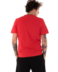 T-shirt Uomo Kappa  MM Logo Cromen Tinta Unita Rossa Girocollo Maniche Corte Casual GIOSAL-TS2429A