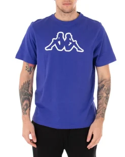 T-shirt Uomo Kappa  MM Logo Cromen Tinta Unita Viola Girocollo Maniche Corte Casual GIOSAL-TS2425A
