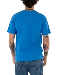 T-shirt Uomo Maniche Corte Tinta Unita Blu Royal Casual Girocollo GIOSAL-TS2513A