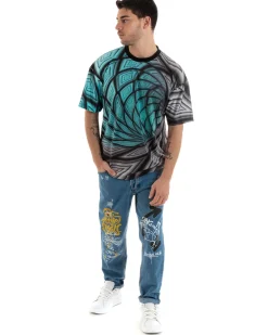 T-Shirt Uomo Tie Dye Maniche Corte Girocollo Multicolore GIOSAL - TS2904A
