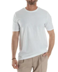 T-shirt viscosa no stiro basic bianco GIOSAL-TS3127A