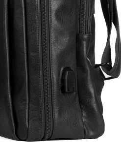 Zaino elegante moderno uomo unisex business travel ecopelle nero GIOSAL-ZU1144A