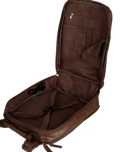 Zaino elegante moderno uomo unisex business travel ecopelle marrone GIOSAL-ZU1143A
