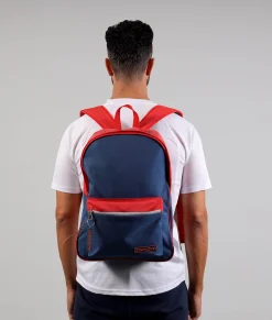 ZAINO GIVOVA MASTER BLU ROSSO Nylon Unisex Sportivo Regolabile Con Zip Con Portachiavi Multitasche Casual GIOSAL