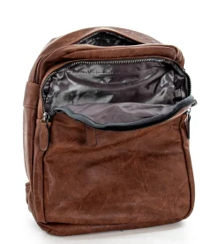 Zaino Zainetto Da Spalla Borsa Uomo Unisex Ecopelle Vintage Cuoio GIOSAL-ZU1037A