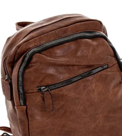 Zaino Zainetto Da Spalla Borsa Uomo Unisex Ecopelle Vintage Cuoio GIOSAL-ZU1037A