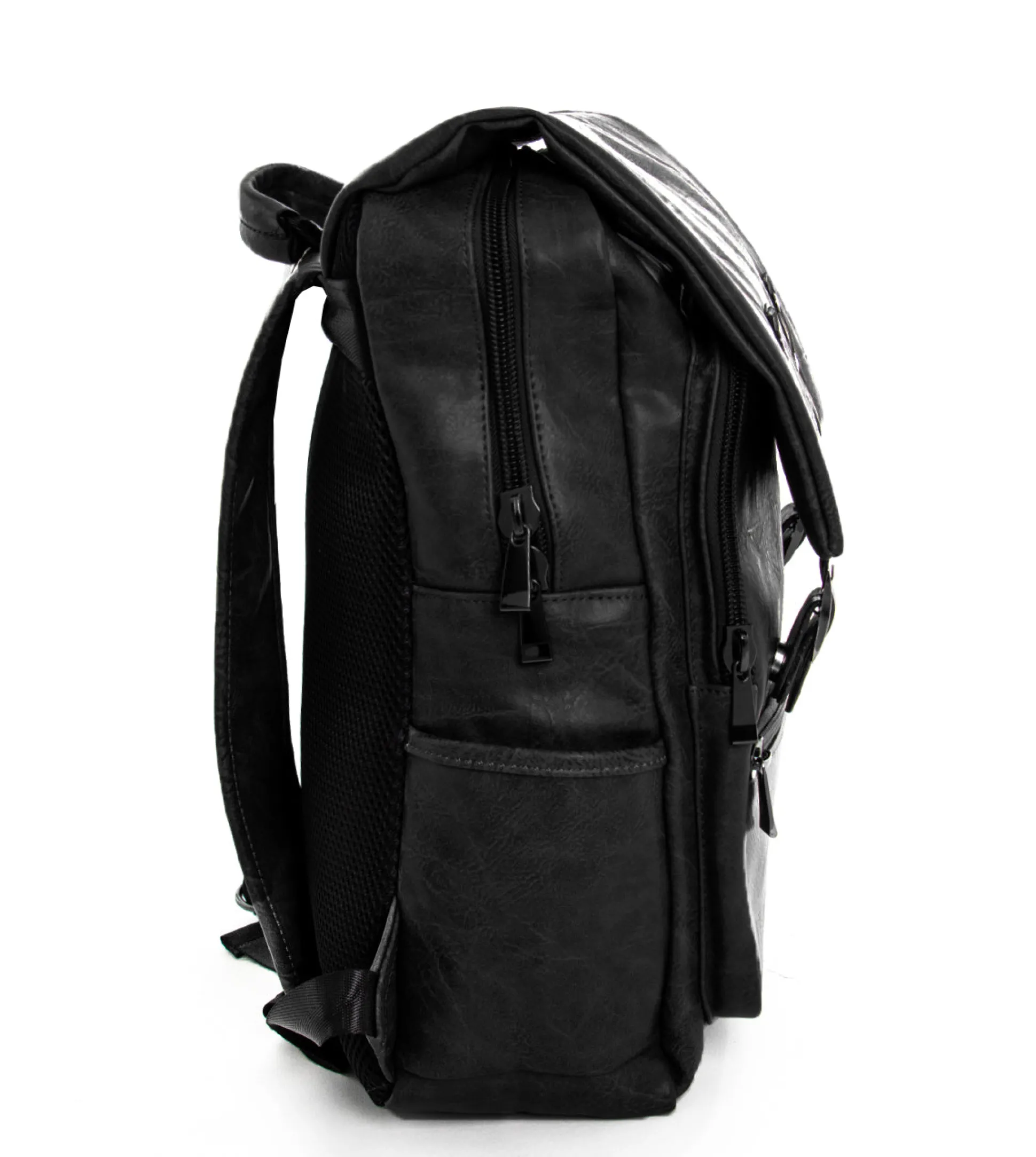 Zaino zainetto da spalla borsa uomo unisex ecopelle nero GIOSAL-ZU1137A