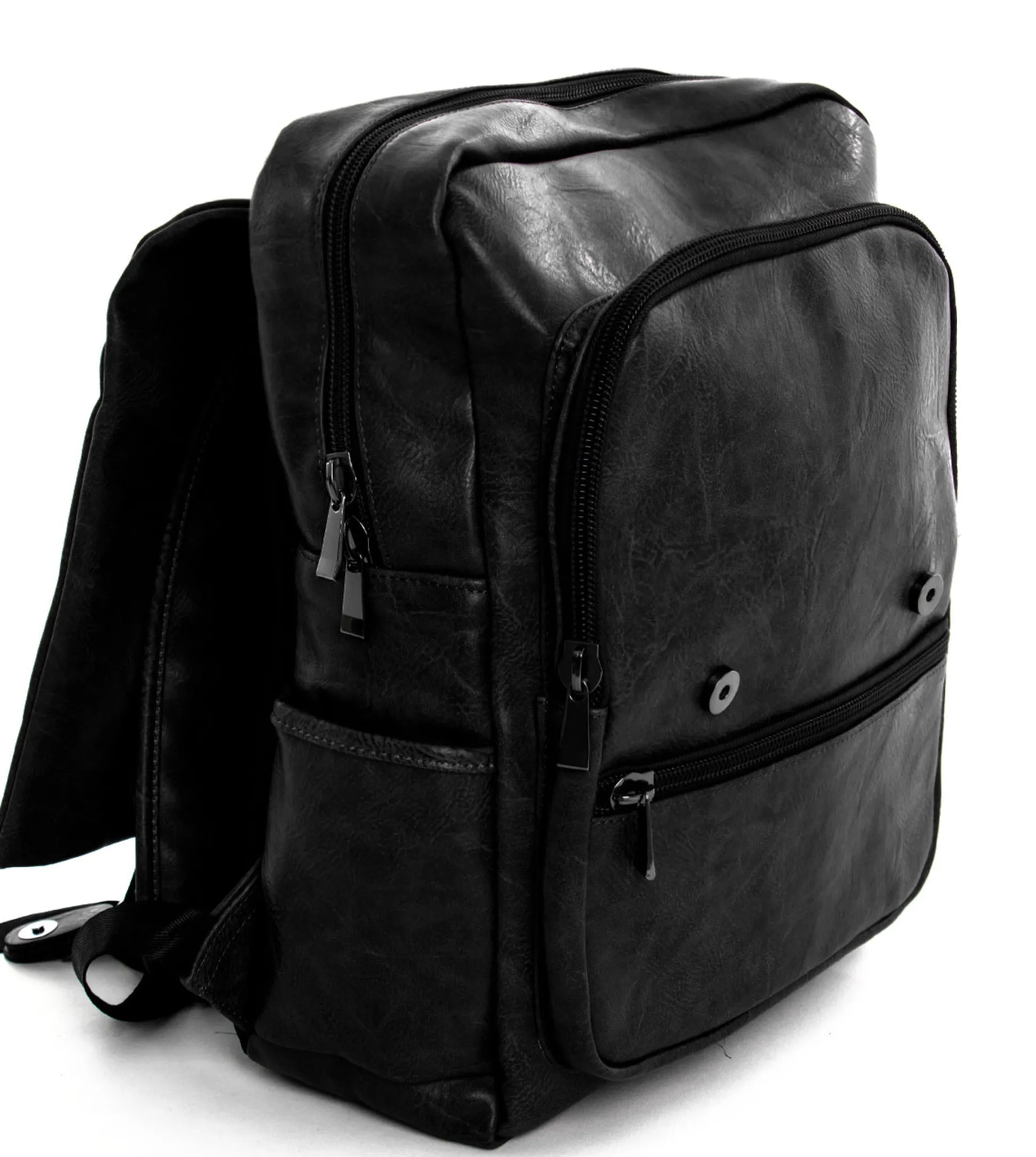 Zaino zainetto da spalla borsa uomo unisex ecopelle nero GIOSAL-ZU1137A