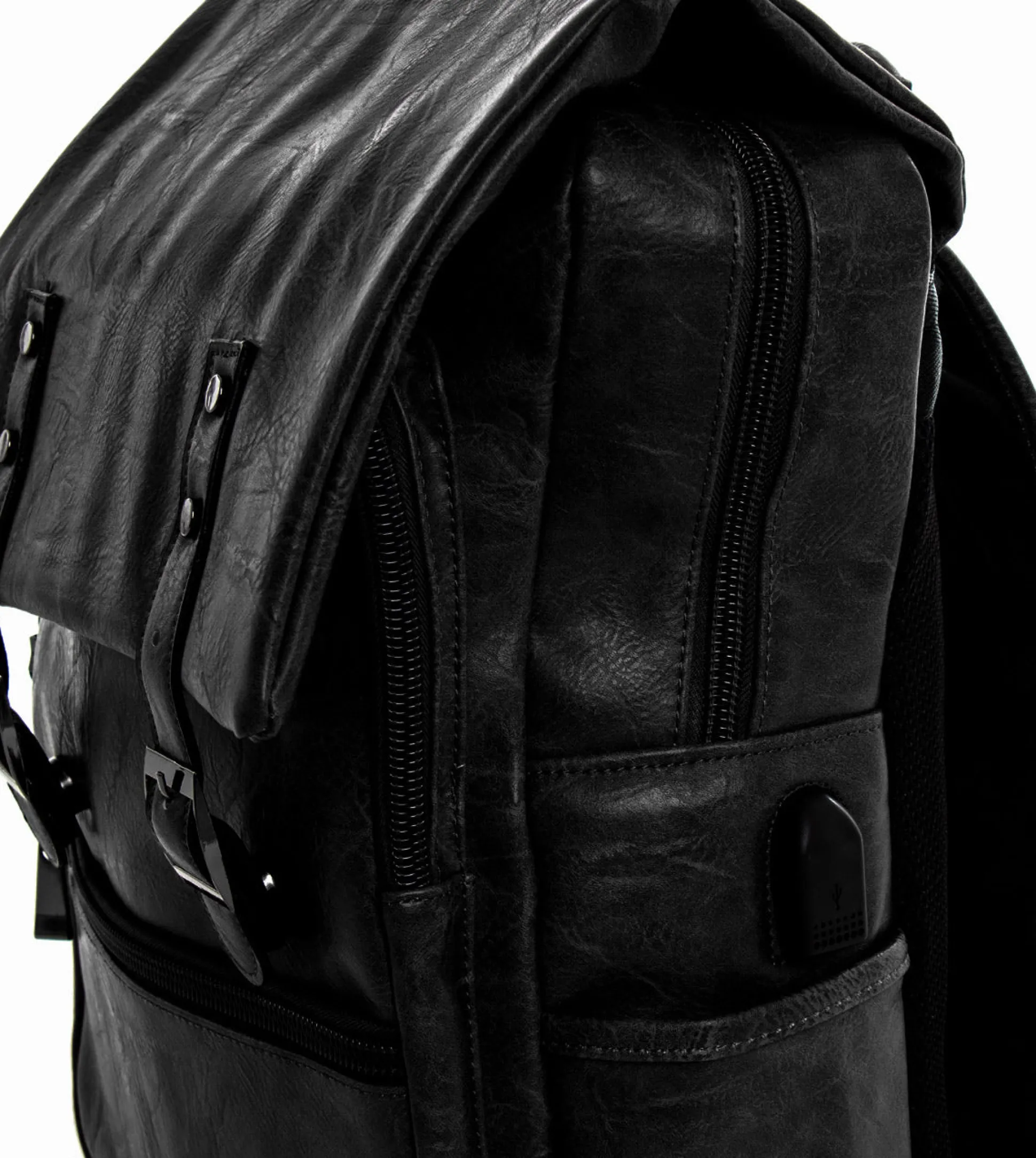 Zaino zainetto da spalla borsa uomo unisex ecopelle nero GIOSAL-ZU1137A