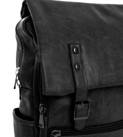 Zaino zainetto da spalla borsa uomo unisex ecopelle nero GIOSAL-ZU1137A