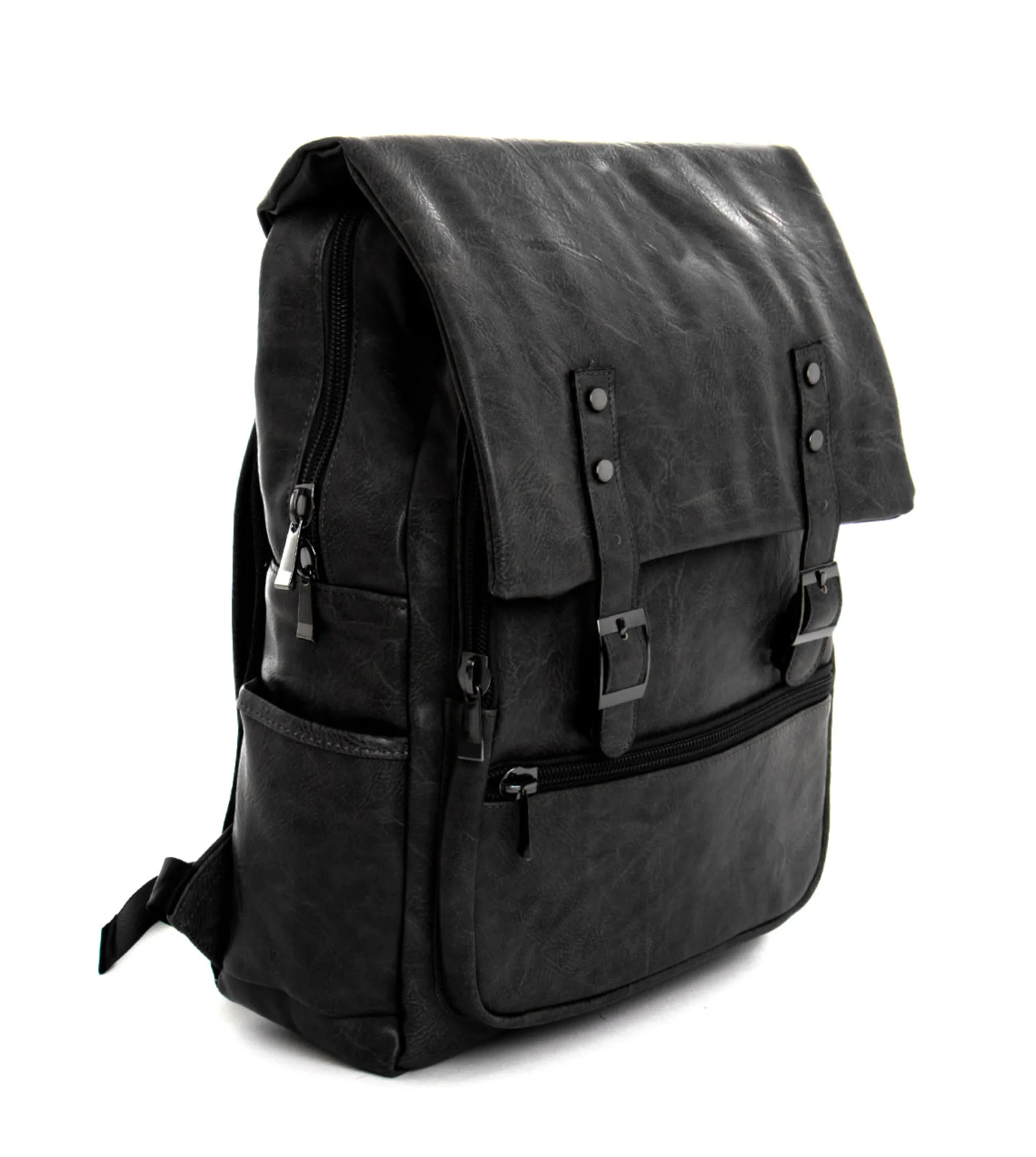 Zaino zainetto da spalla borsa uomo unisex ecopelle nero GIOSAL-ZU1137A