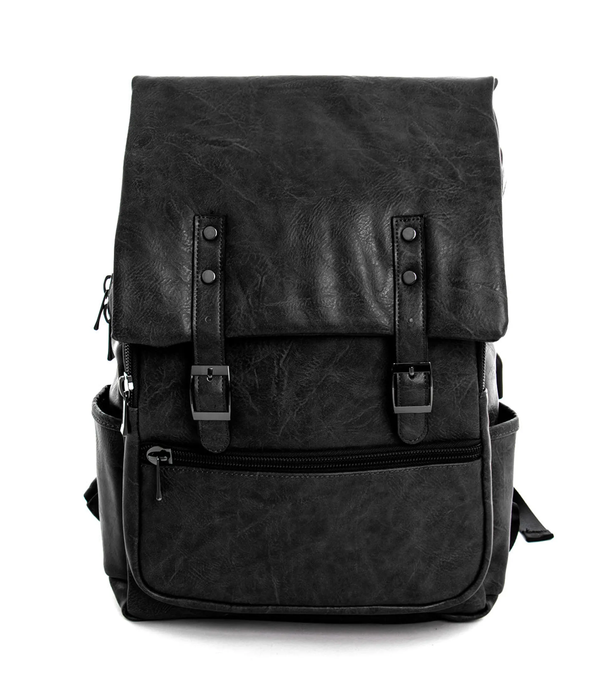 Zaino zainetto da spalla borsa uomo unisex ecopelle nero GIOSAL-ZU1137A