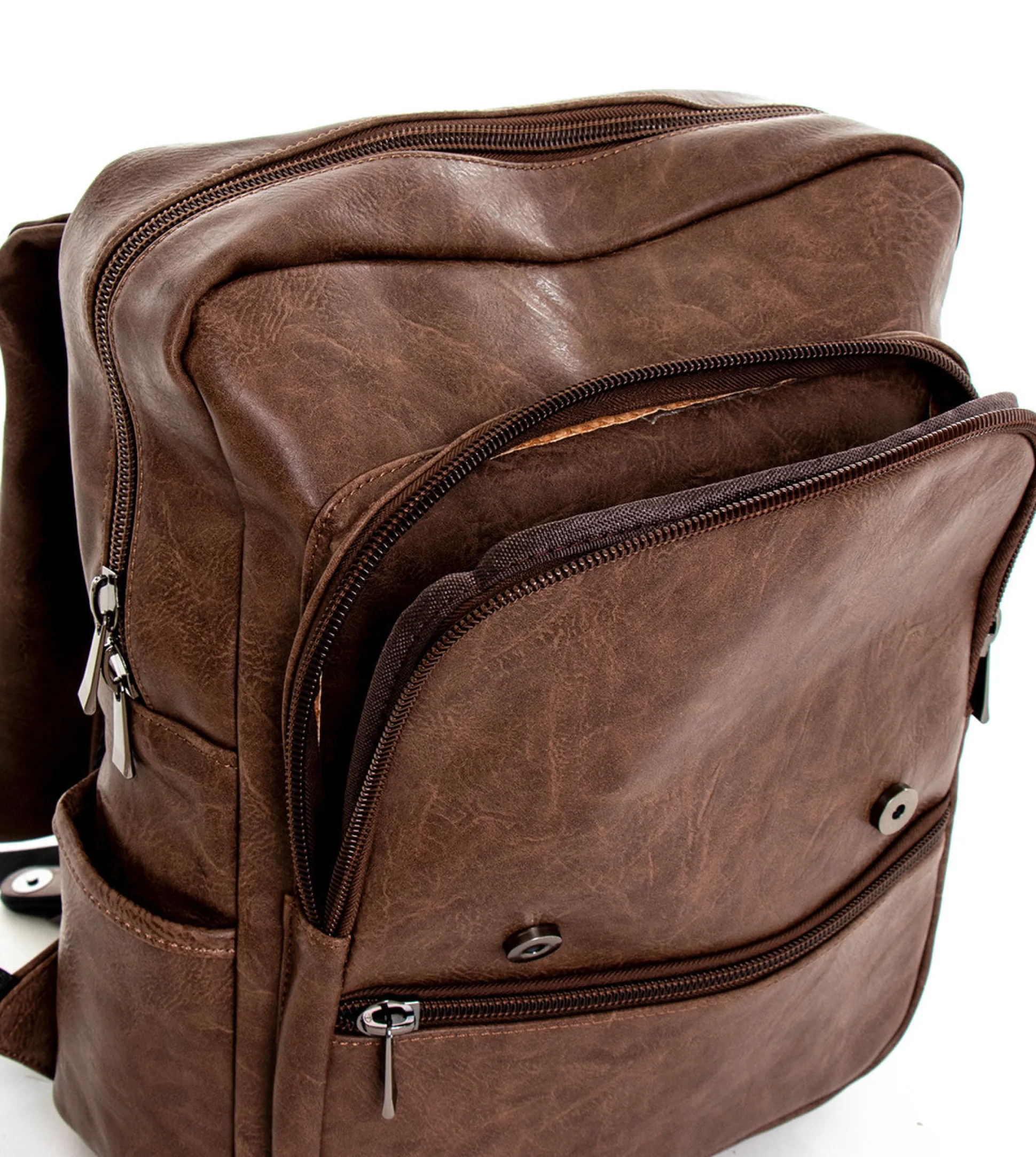 Zaino zainetto da spalla borsa uomo unisex ecopelle cuoio marrone GIOSAL-ZU1136A