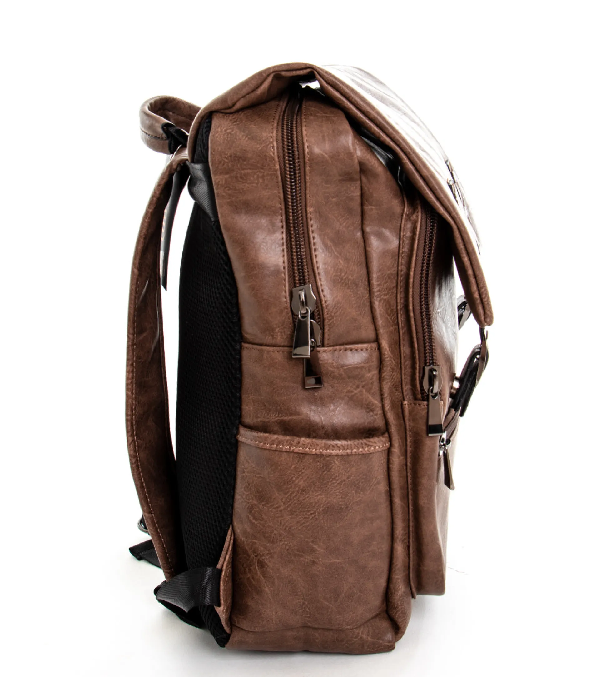 Zaino zainetto da spalla borsa uomo unisex ecopelle cuoio marrone GIOSAL-ZU1136A