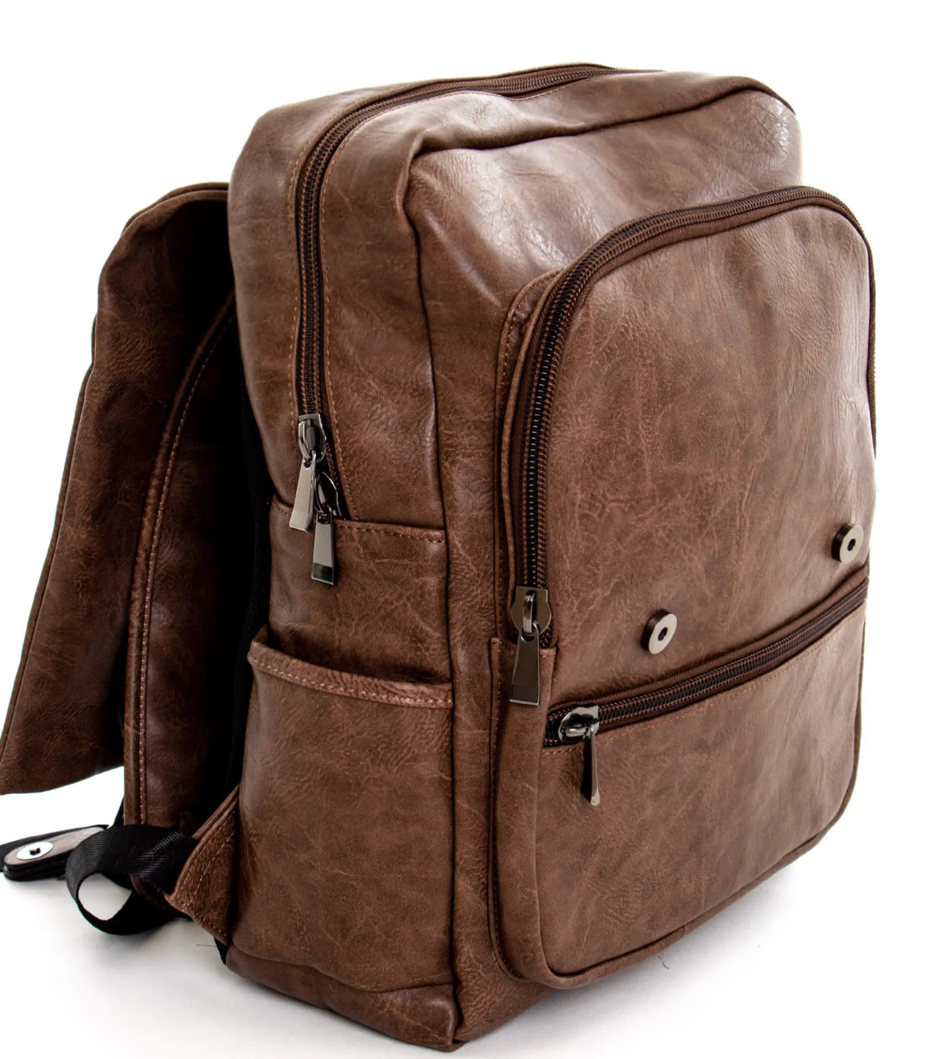 Zaino zainetto da spalla borsa uomo unisex ecopelle cuoio marrone GIOSAL-ZU1136A