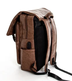 Zaino zainetto da spalla borsa uomo unisex ecopelle cuoio marrone GIOSAL-ZU1136A