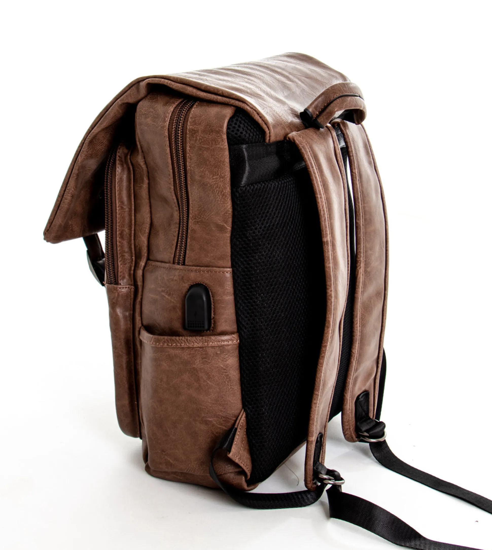 Zaino zainetto da spalla borsa uomo unisex ecopelle cuoio marrone GIOSAL-ZU1136A