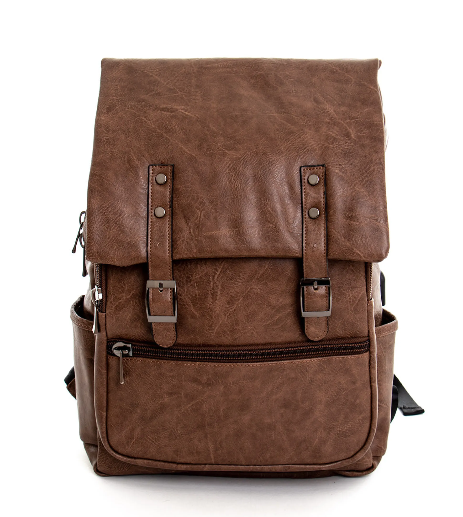Zaino zainetto da spalla borsa uomo unisex ecopelle cuoio marrone GIOSAL-ZU1136A