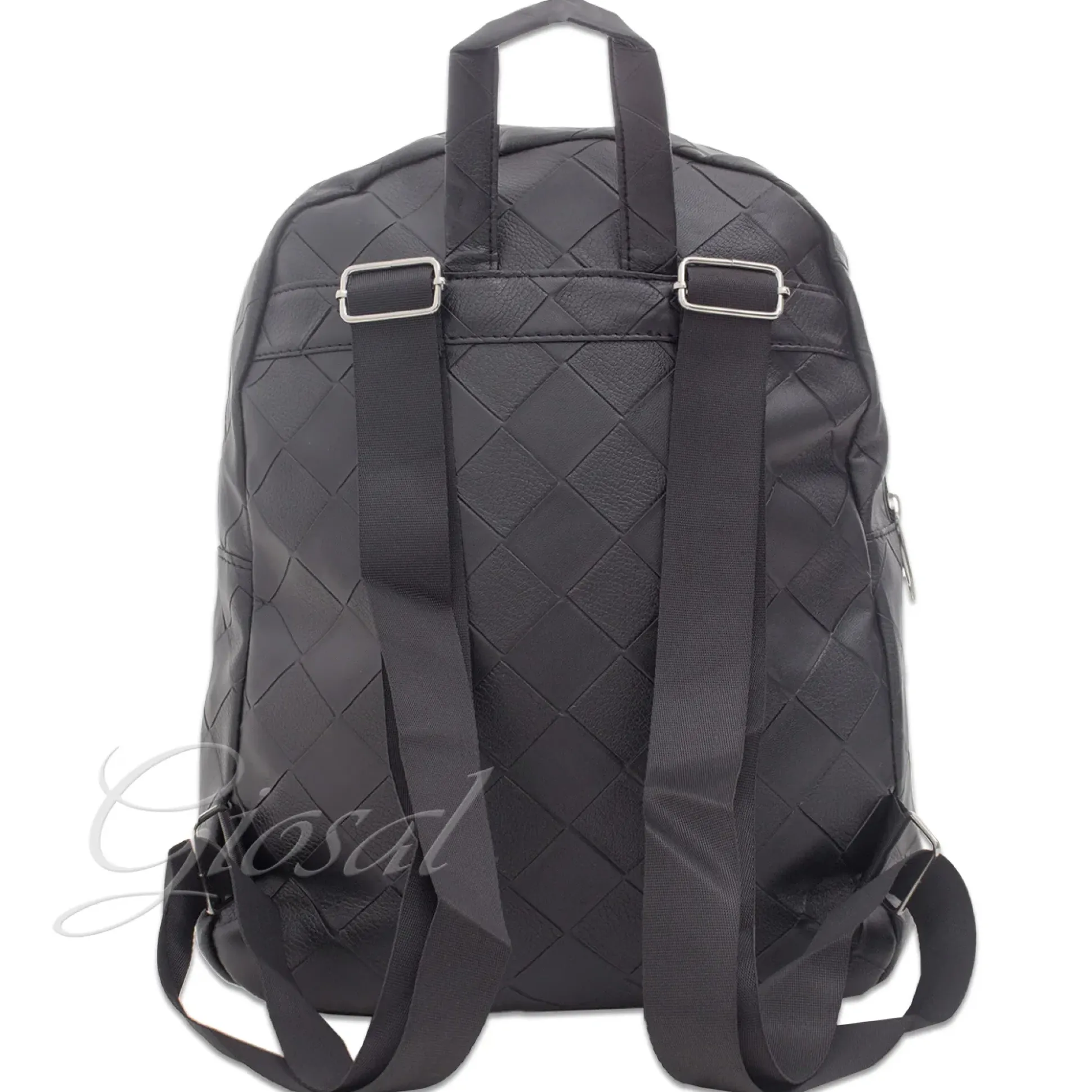 Zaino Zainetto Da Spalla Borsa Uomo Unisex Ecopelle Nero Borchie Quadri GIOSAL-ZU1027A